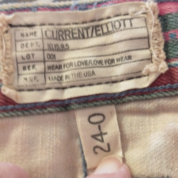 Sz 24/0 CURRENT ELLIOTT Gypsy Stripe Boyfriend Shorts - Picture 2 of 16